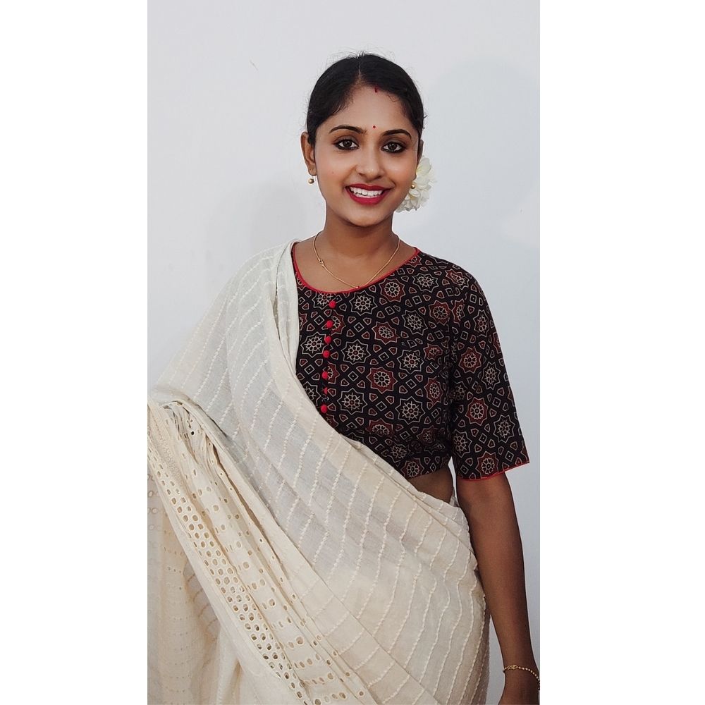 black ajrak with latkan